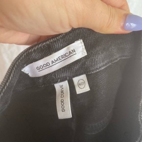 Good American Black Straight Leg Jeans Size 27 - Picture 5 of 16